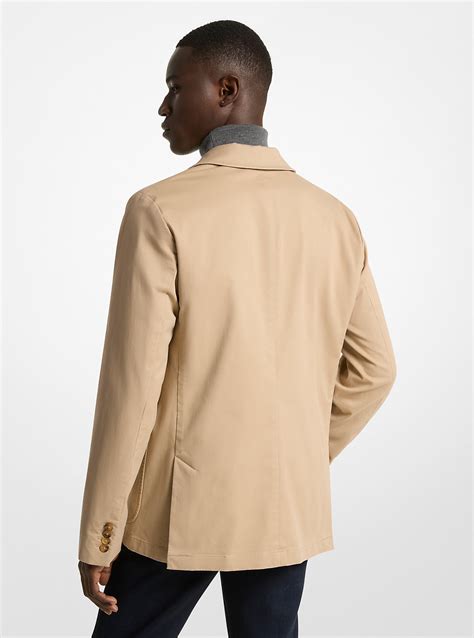 michael kors cotton-twill blazer grey|Stretch Cotton Twill Blazer .